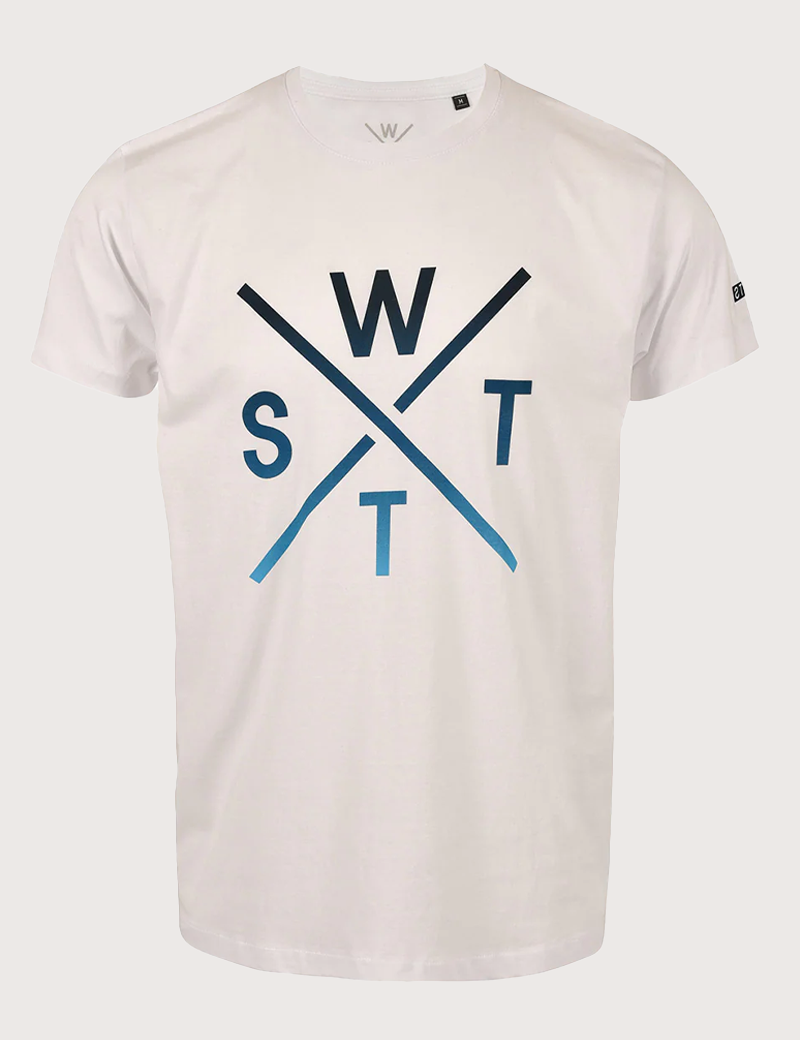 WATTS T-SHIRT HOMME MANCHES COURTES GRAND LOGO BLANC