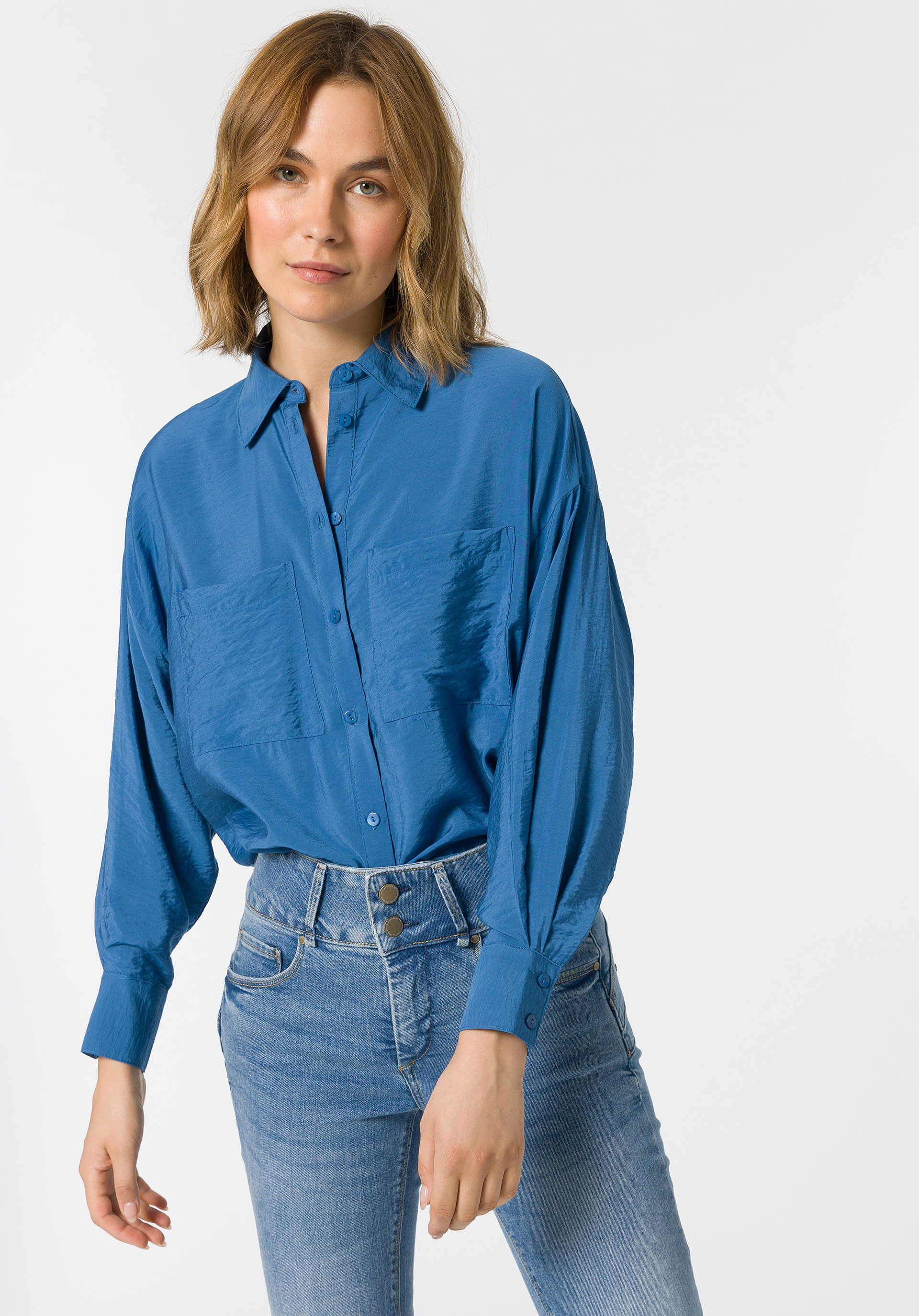 Camisa Manga Comprida Azul