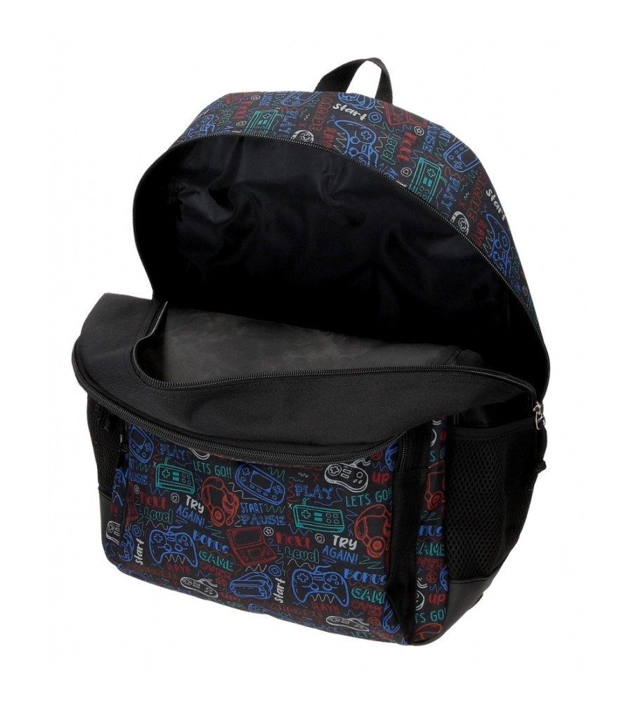 Roll Road Mochila Escolar Roll Road Next Level Dos Compartimentos negro -33x44x17cm-