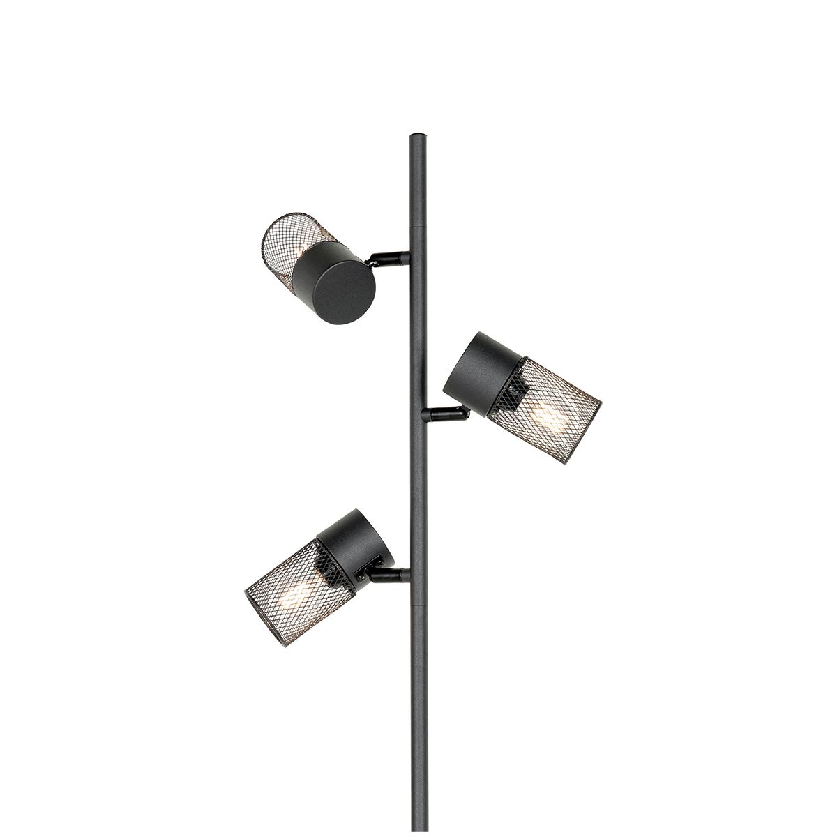 Industriële vloerlamp zwart 3-lichts - Jim