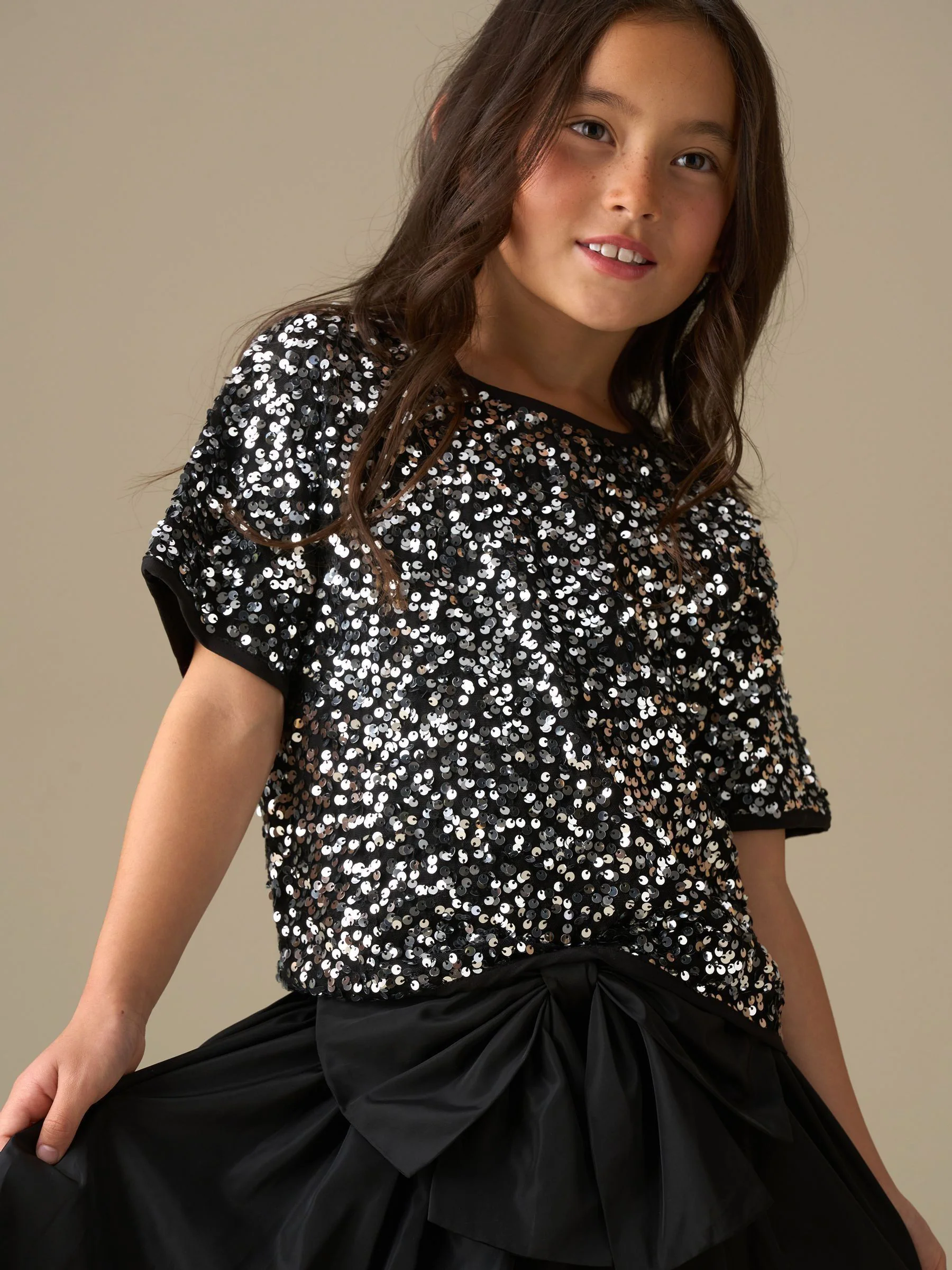 Zilver - Angel & Rocket Leona Black Sequin Top