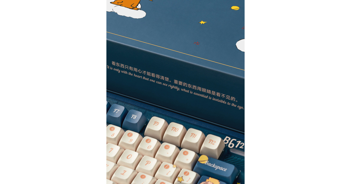 IqunixZX75 Sky Encounter Wireless Mechanical Keyboard, gaming toetsenbord  (Blauw/wit, US lay-out, IQUNIX Silent Rose, RGB leds, 75%, Hot-swappable, Double-shot PBT, 2.4GHz | Bluetooth 5.1 | USB-C)