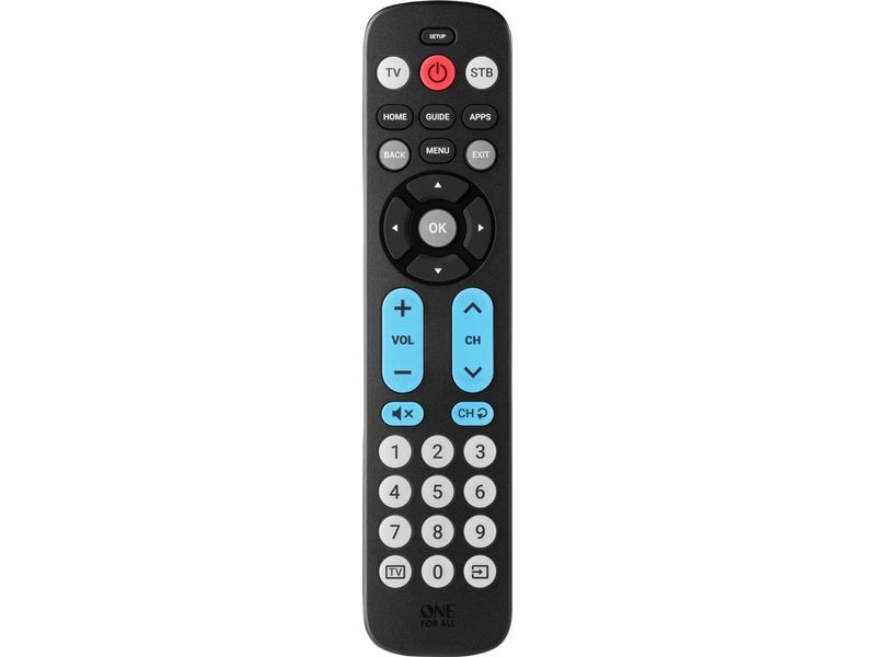 One For All Universal-Fernbedienung Big Button Remote Benutzerfreundliche Universalfernbedienung mit grossen Tasten