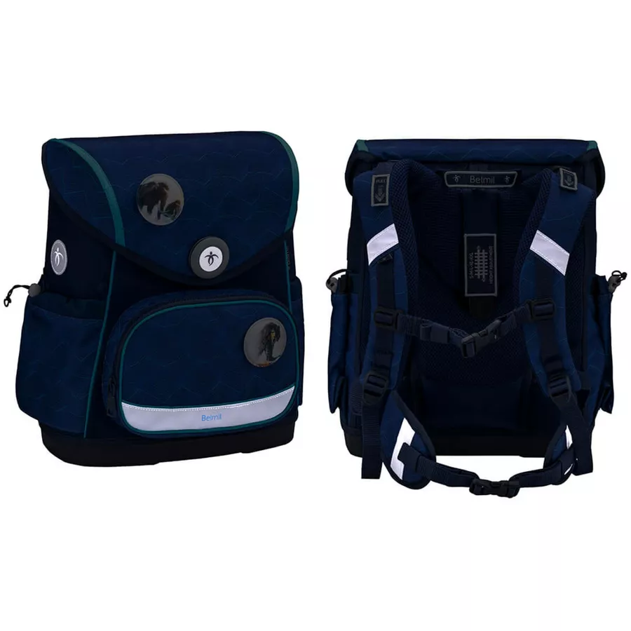 Belmil Schulranzen Premium Compact Plus Set 5-teilig Estate Blue