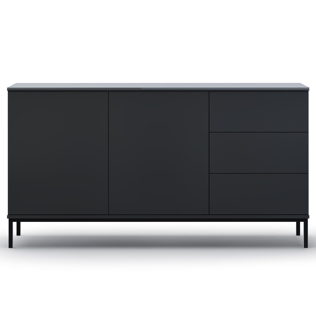 Cosmopolitan Design Commode Query noire - 150x41x80 cm