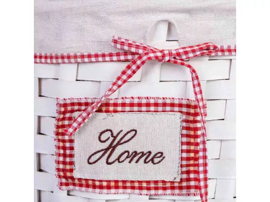 Panier à linge en osier gris 35x35x29h cm