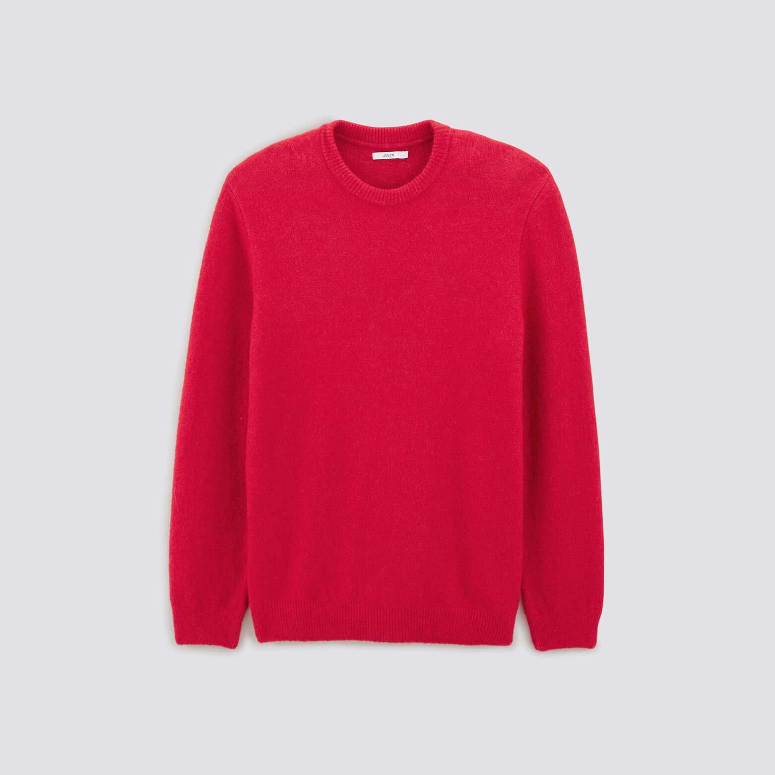 Pull col rond épais Rouge
