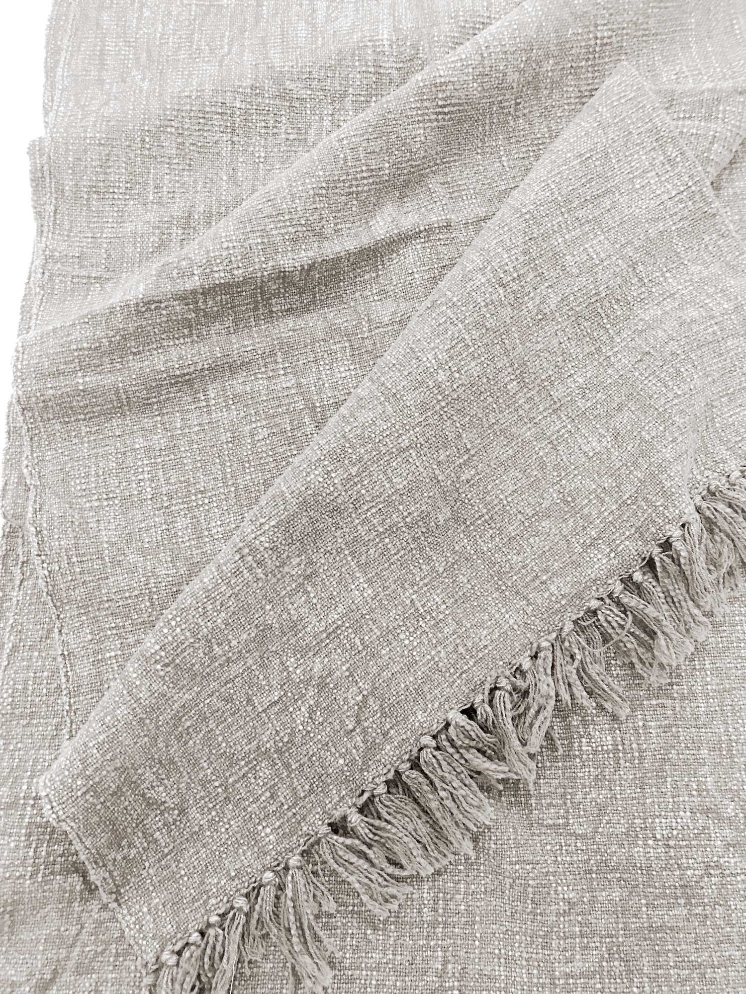 Throw 'Nahapa', hellgrau, T 180 cm, B 128 cm von fischer's lagerhaus