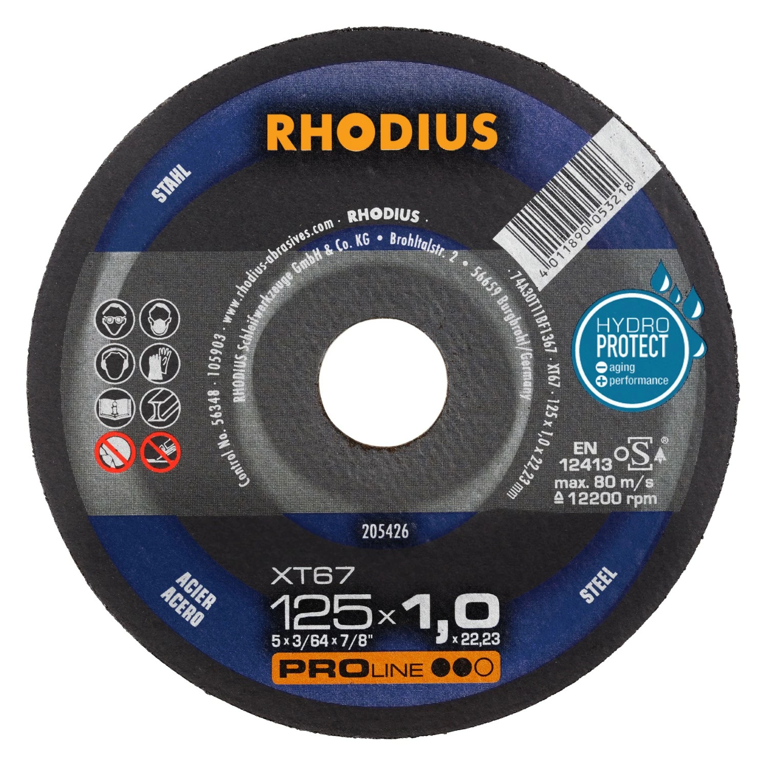 Rhodius 205426 XT67 PROline ll Doorslijpschijf extra dun 125 x 22,23 x 1,0mm (50 st)