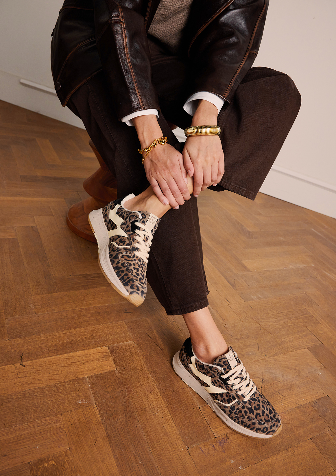 Suède leopard sneakers