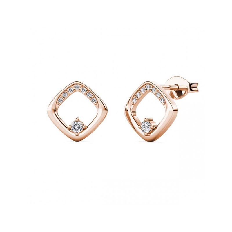Boucles d'oreilles Adelise - Or Rosé et Cristal
