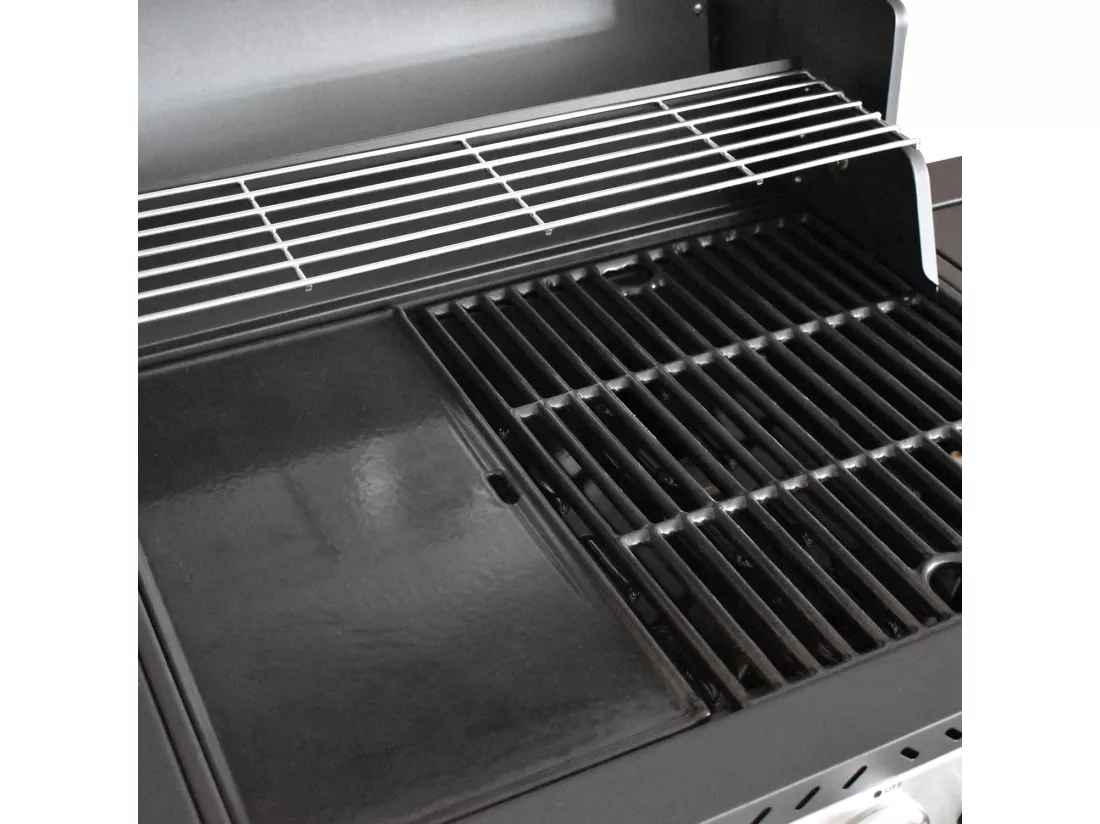 Barbecue au gaz FIDGI 3 avec thermomètre - 3 brûleurs + réchaud 11,5kW - COOK'IN GARDEN