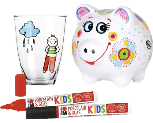 Marabu Porselein & Glas Kids Mega Fun set van 10
