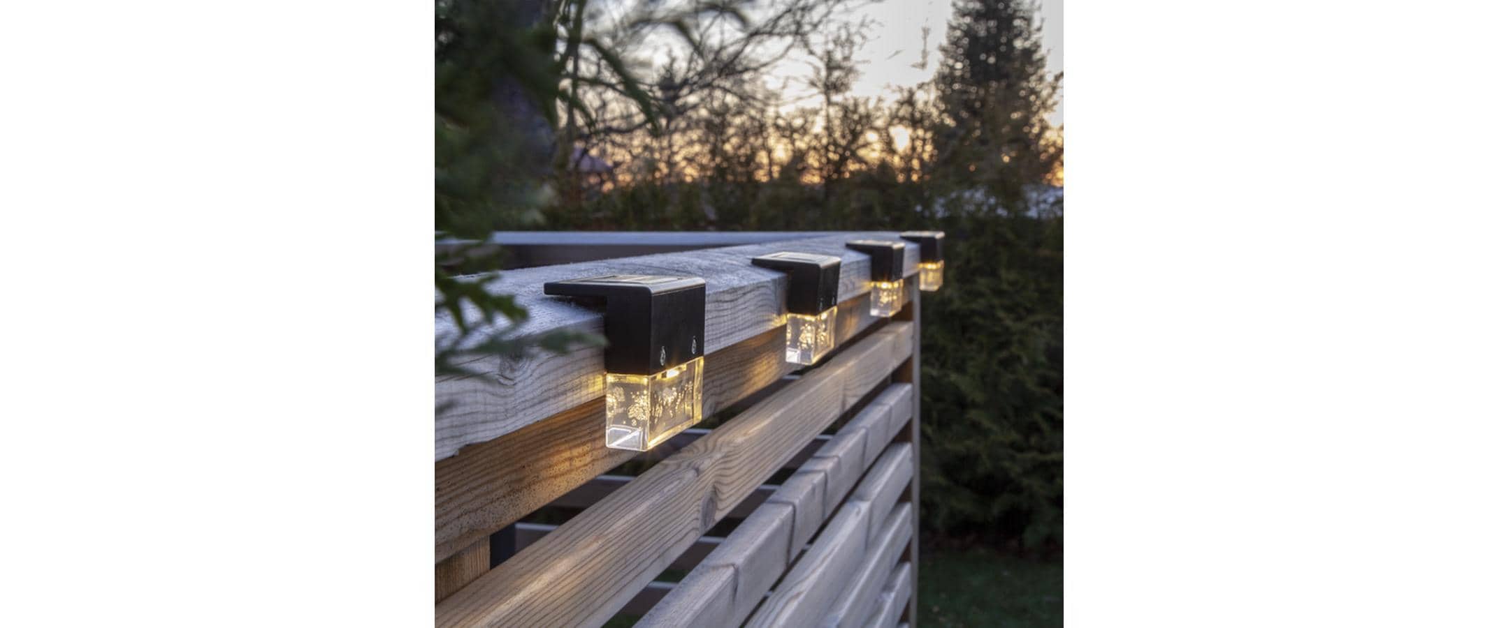 Gartenlicht Solar Wandlaterne Bubbly Fence, 4 StückSolarleuchte