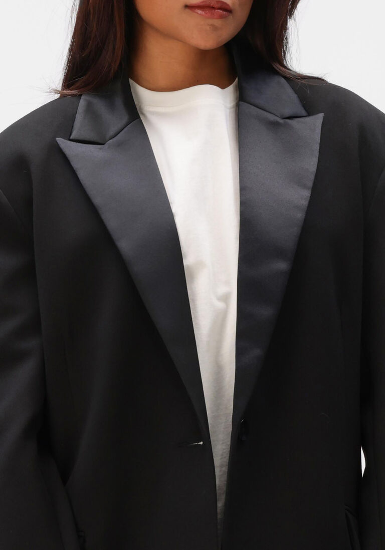 zwarte alix the label blazer ladies woven oversized mix blazer