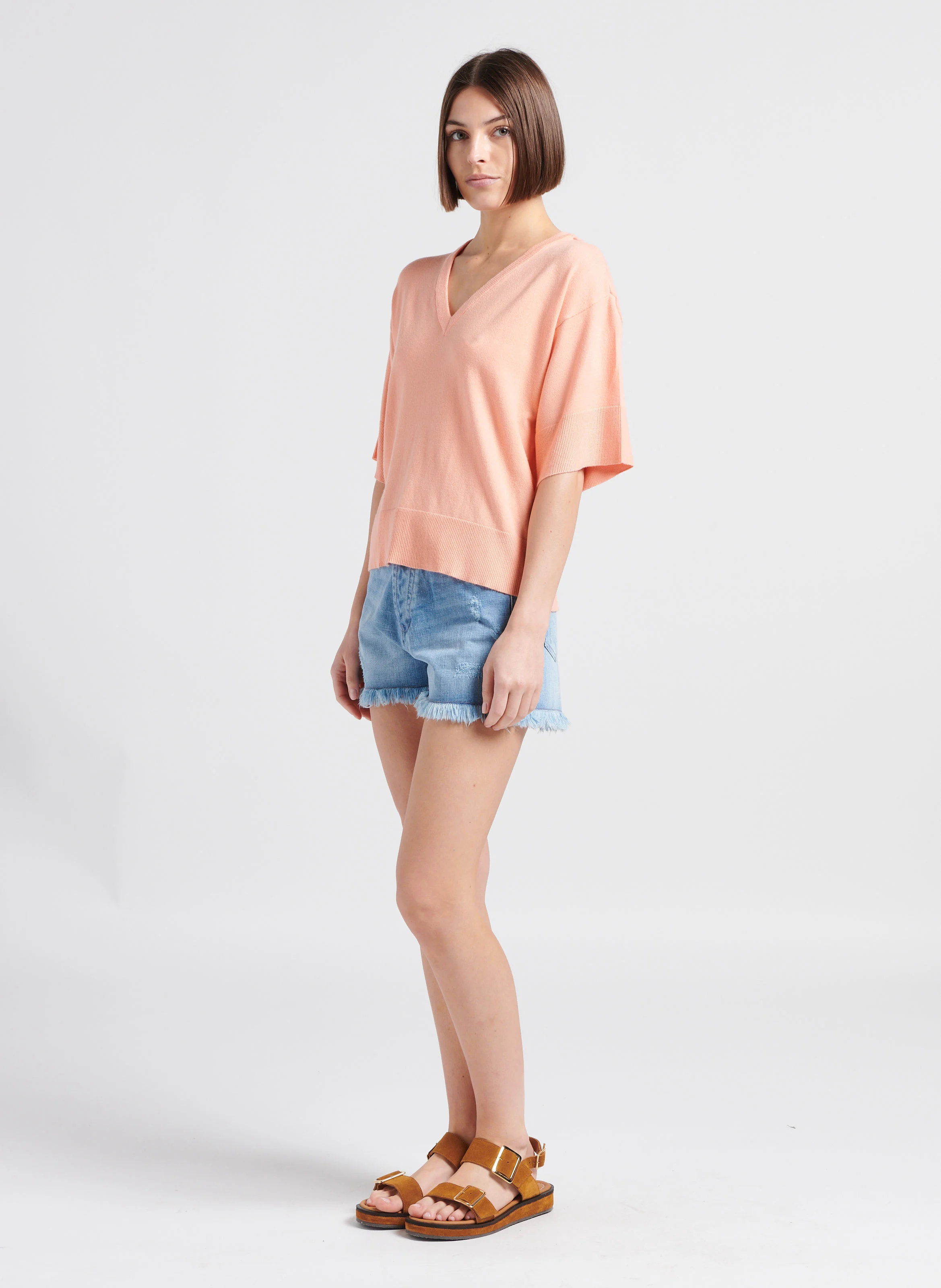 ESLINA - Pull col V| Rose