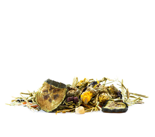 Petisco de Flores para Coelhos – 250g - Mistura de Ervas e Flores como alimento complementar para Roedores – Melhora a digestão