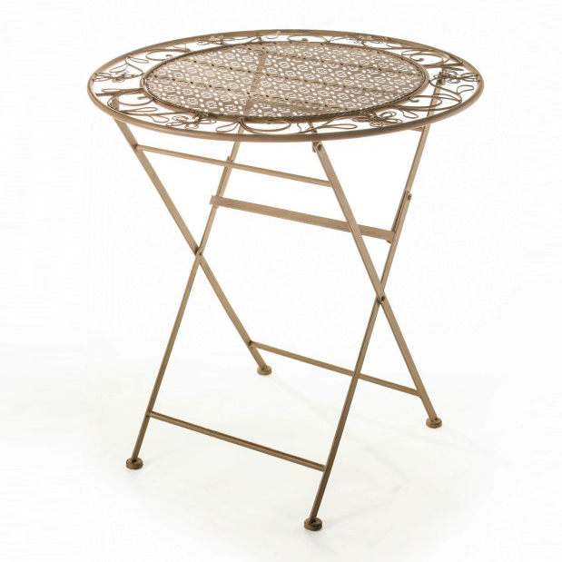 Klapptisch 'Antoinette' aus Eisen, antik-grau, Ø 69 cm, H 70 cm günstig bestellen