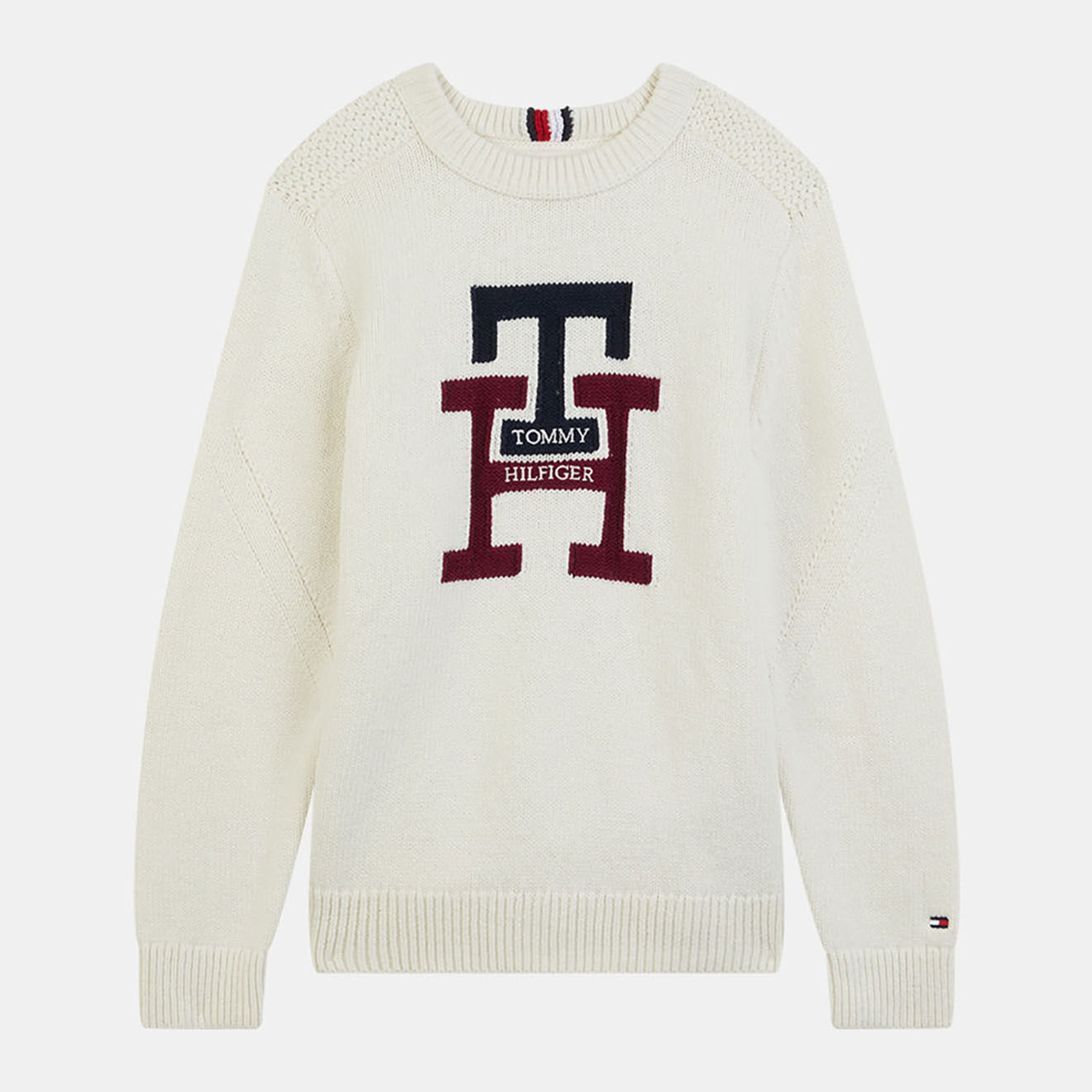 Tommy Hilfiger Pull Logo blanc