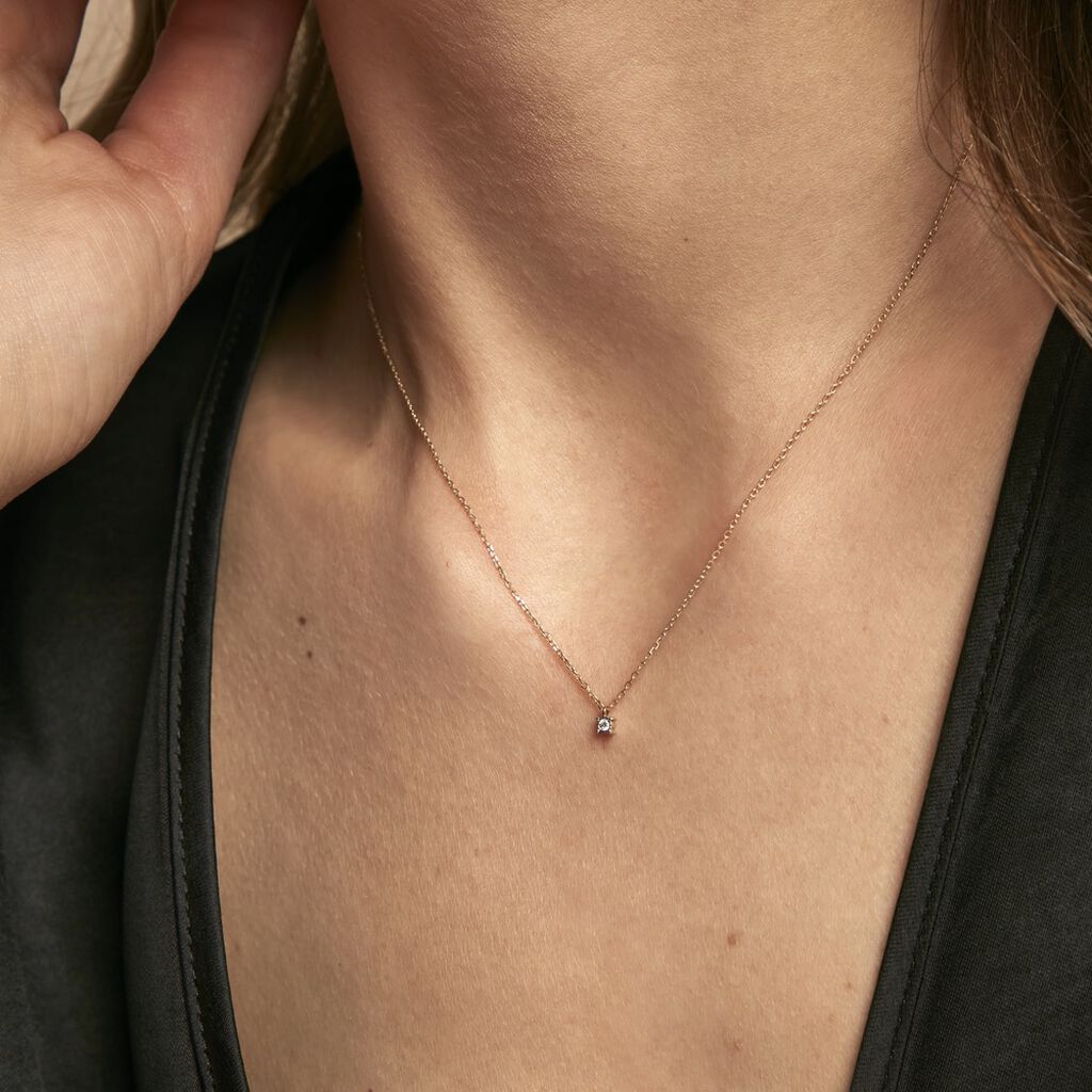 Collier Mei Or Jaune Diamant