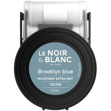 Le Noir & Blanc kleurtester muurverf extra mat Brooklyn Blue 55 ml