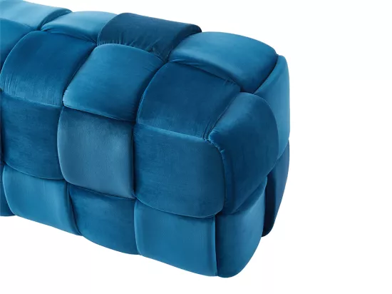 Banc tressé en velours bleu FABERO