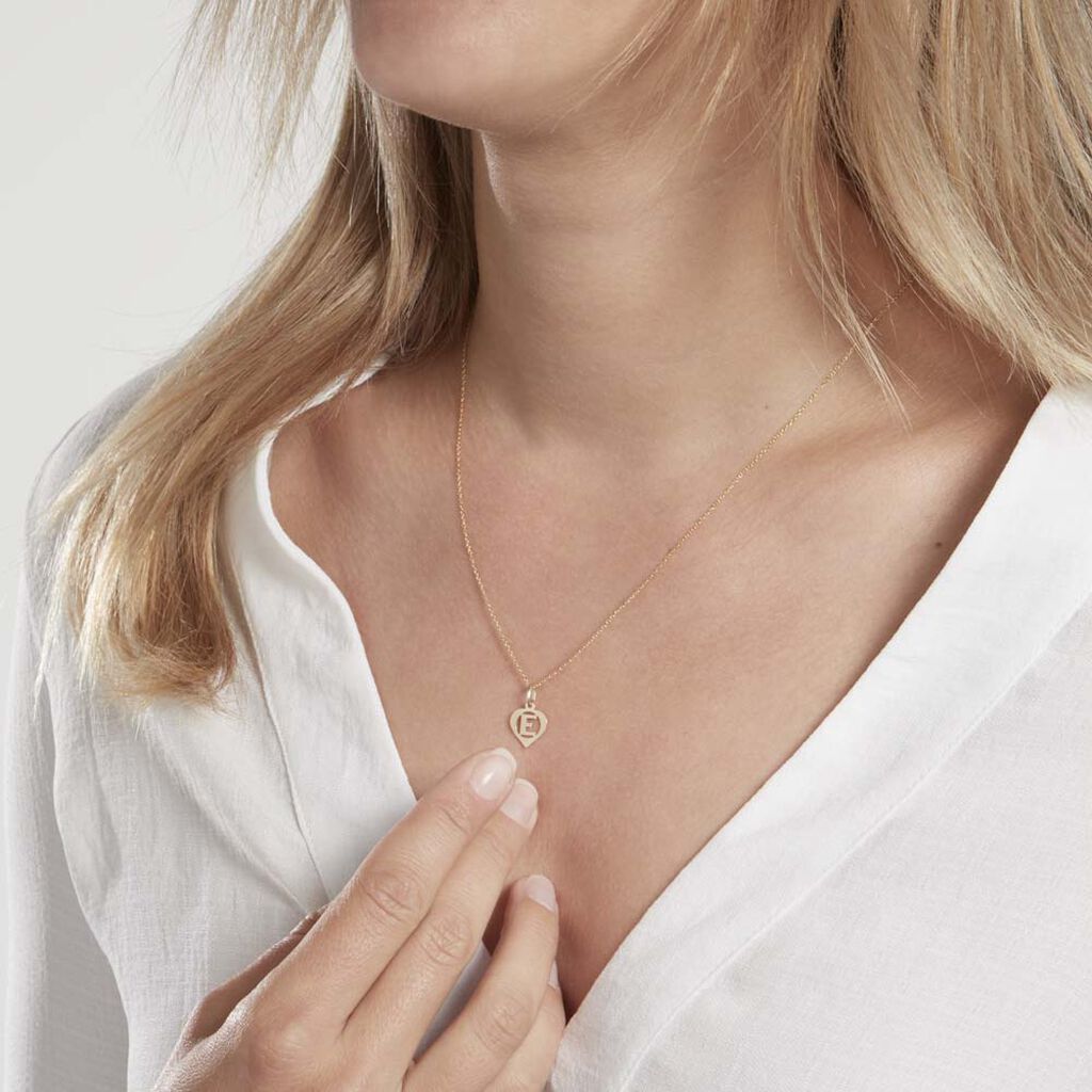 Pendentif Eudocie Coeur Lettre Or Jaune