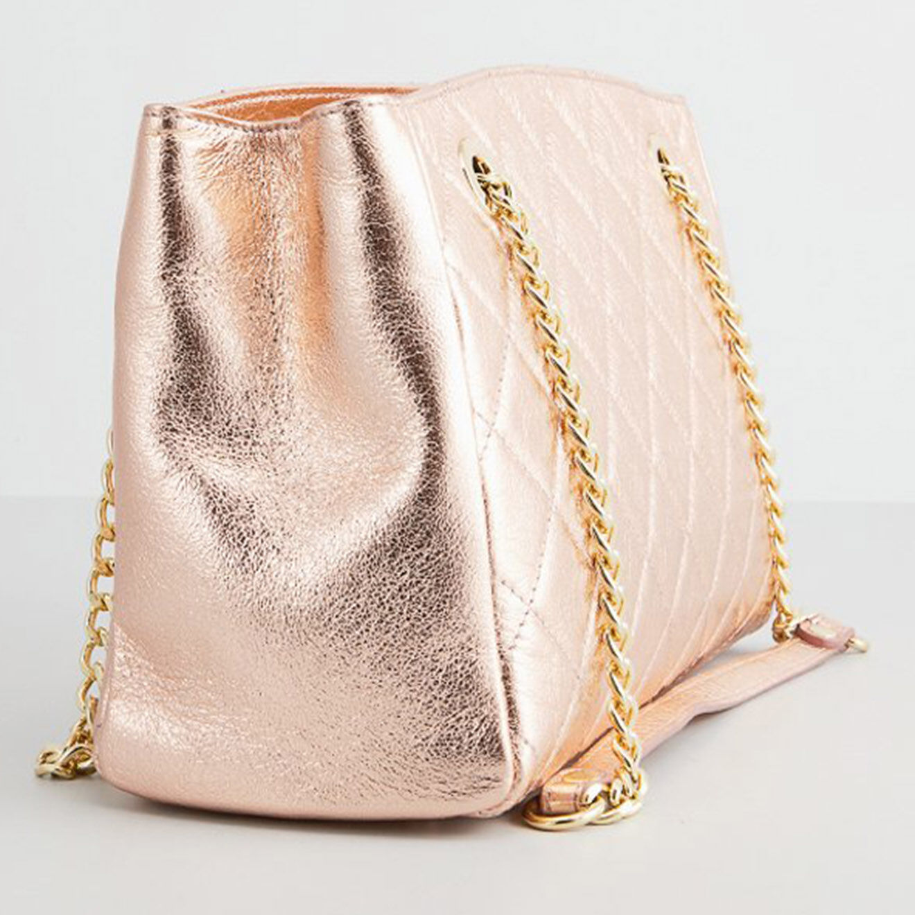 Christian Laurier Sac porté épaule en Cuir Pauline rose doré - 28x19.5x12 cm