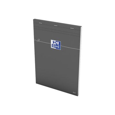 Oxford - Bloc notes - A4 - 160 pages - petits carreaux - 80G - gris