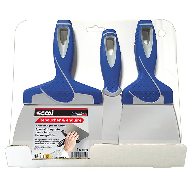 Lot de 3 couteaux plaquiste inox Ocai 4/6/10 cm