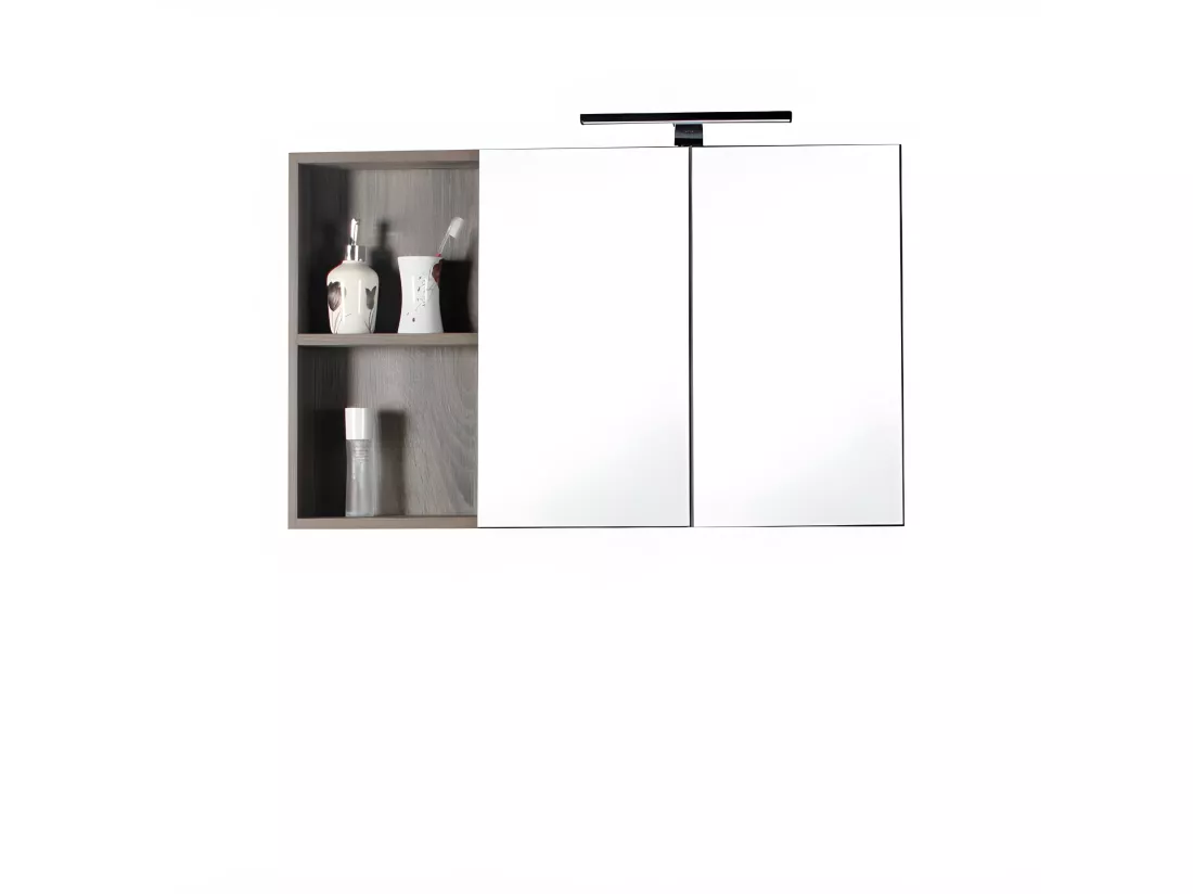 Armoire de toilette 90 cm chêne californien gris Aquasun