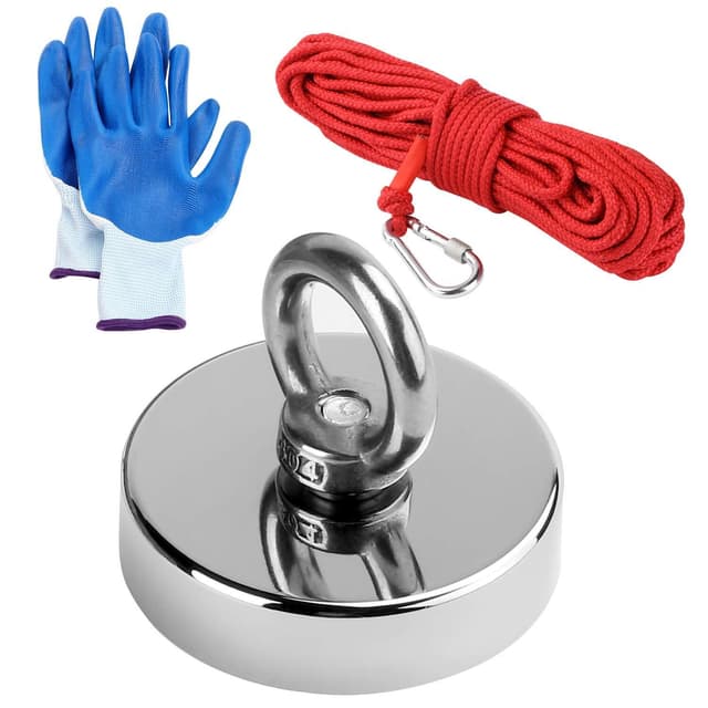 Neodymium magnet / fiskemagnet 180 kg med reb og handsker