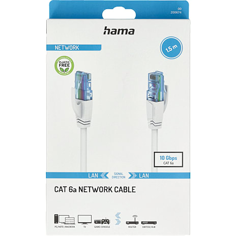 HAMA netværkskabel CAT6a U/UTP 10 Gbit/s 1,5 meter