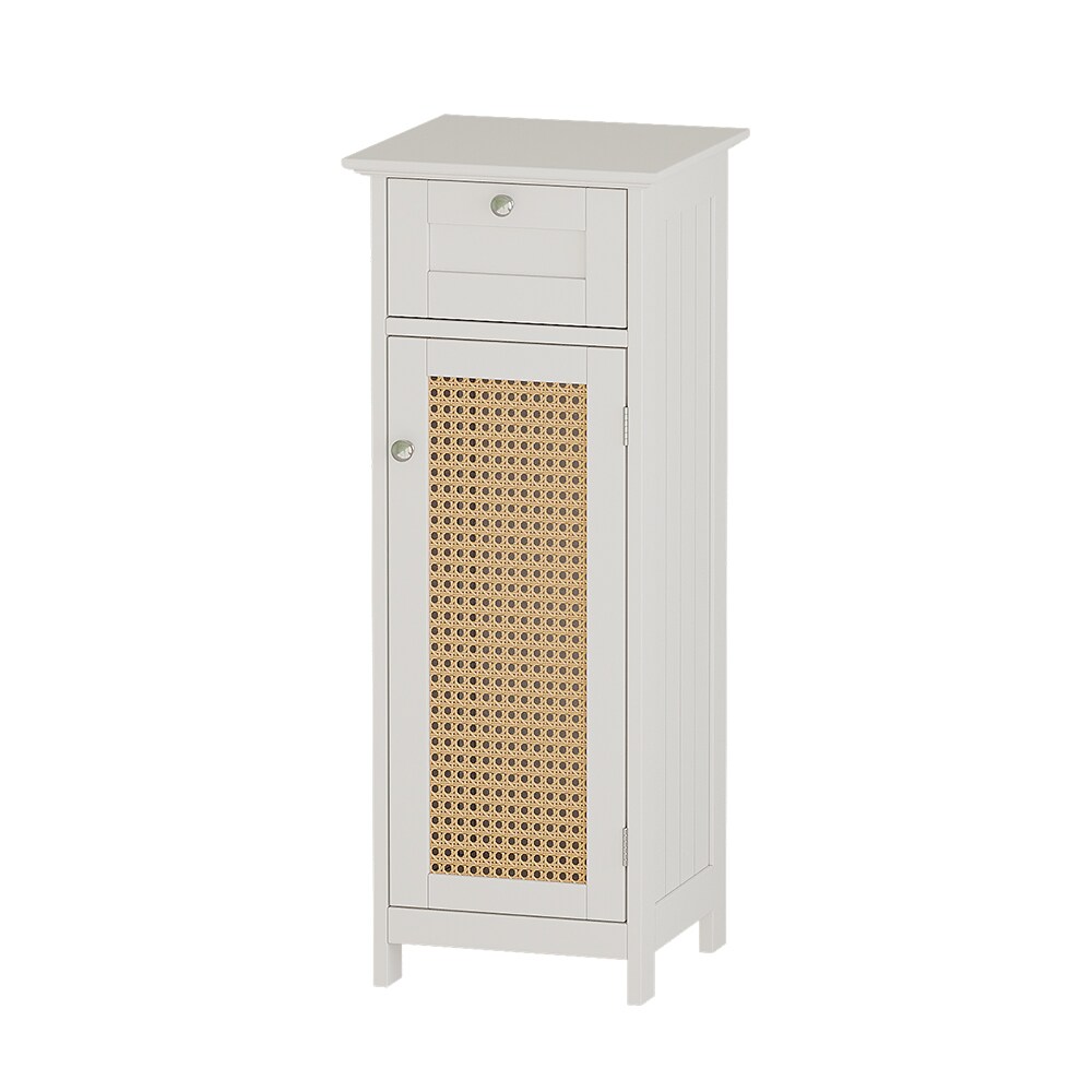 Vicco Midischrank Rosario 32 x 87 cm, Weiß, 1 Tür, 1 Schublade, Badezimmer, modern