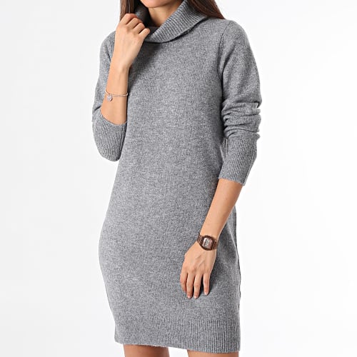 Robe Pull Col Roulé Femme Mila P206W Beige Chiné