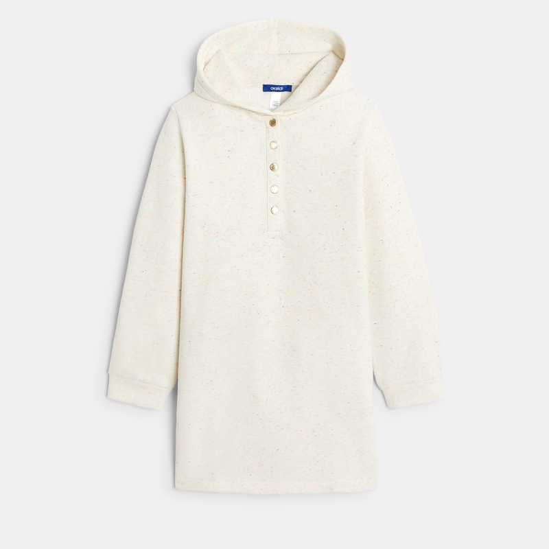 Robe sweat-shirt à capuche blanche fille