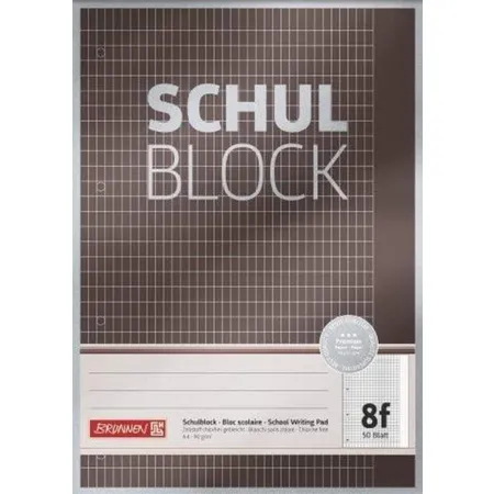 BRUNNEN Schulblock Premium, DIN A4, Lin 8f, 50 Blatt