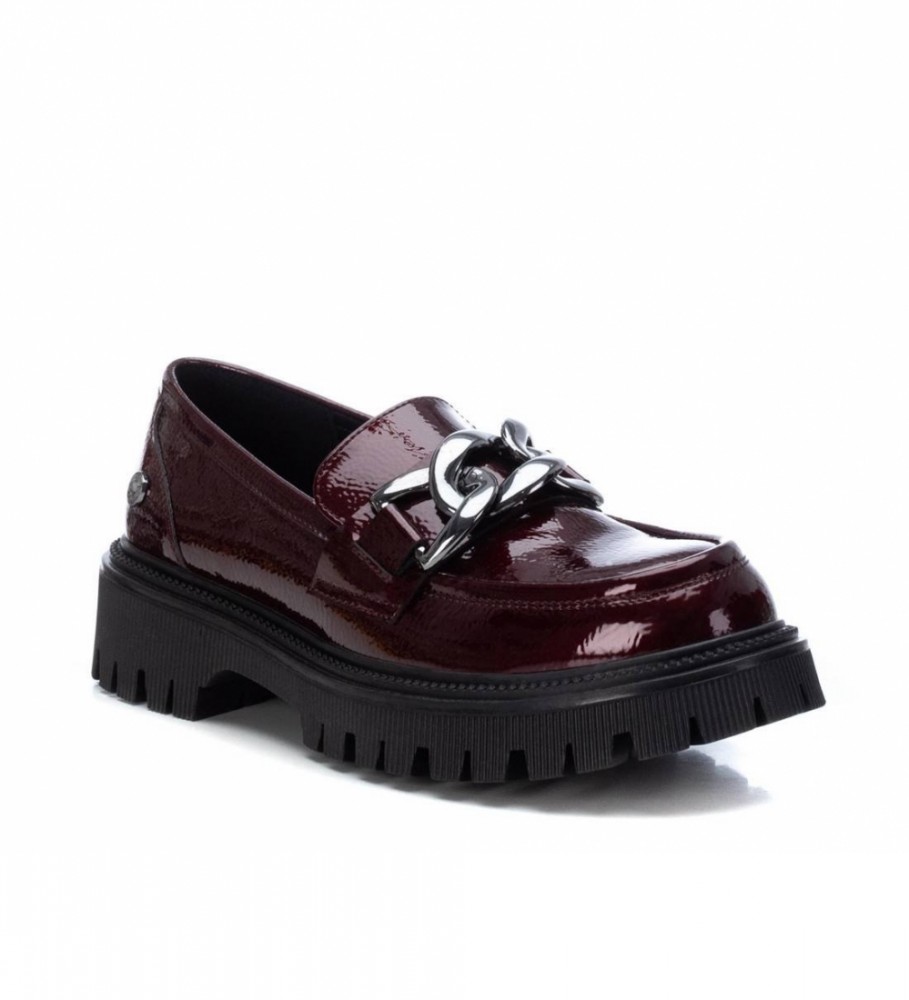 Refresh Mocassins de couro envernizado bordô