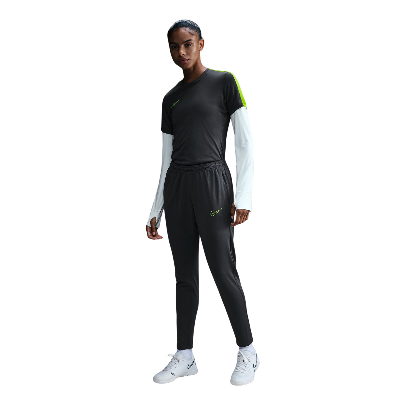 Nike Academy Trainingsbroek Dames Antraciet Neongeel