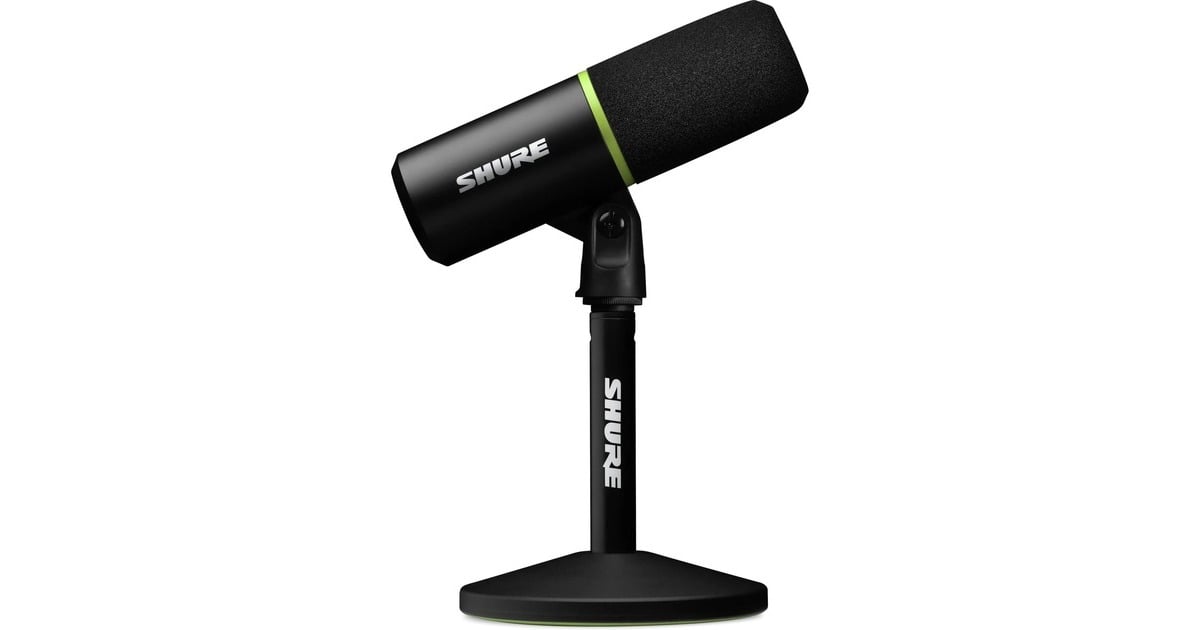 SHUREMV6 USB gaming microfoon  (Zwart/groen)