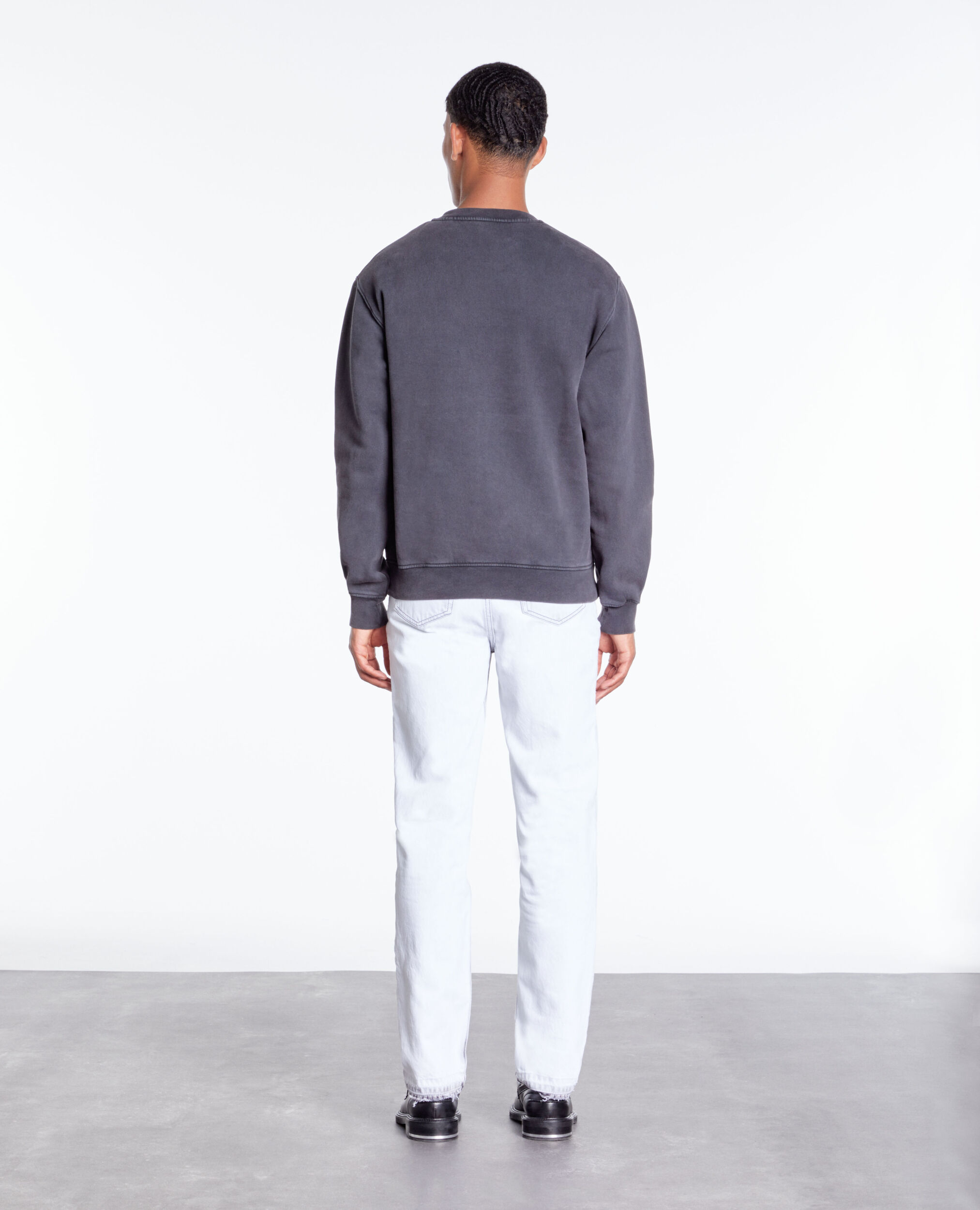 Sweatshirt noir avec sérigraphie Wolf