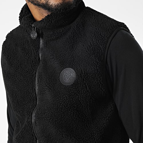 Veste Zippée Fourrure Mouton Sans Manches Pecora Noir
