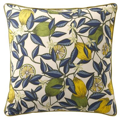 Linge de lit percale motif citrons - BECQUET CRÉATION