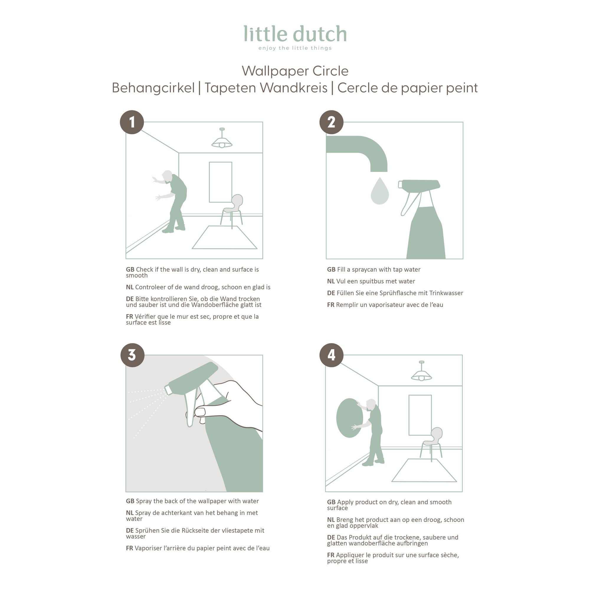 Little Dutch Fairy Garden Behangcirkel - Dieren - 1m - Blauw