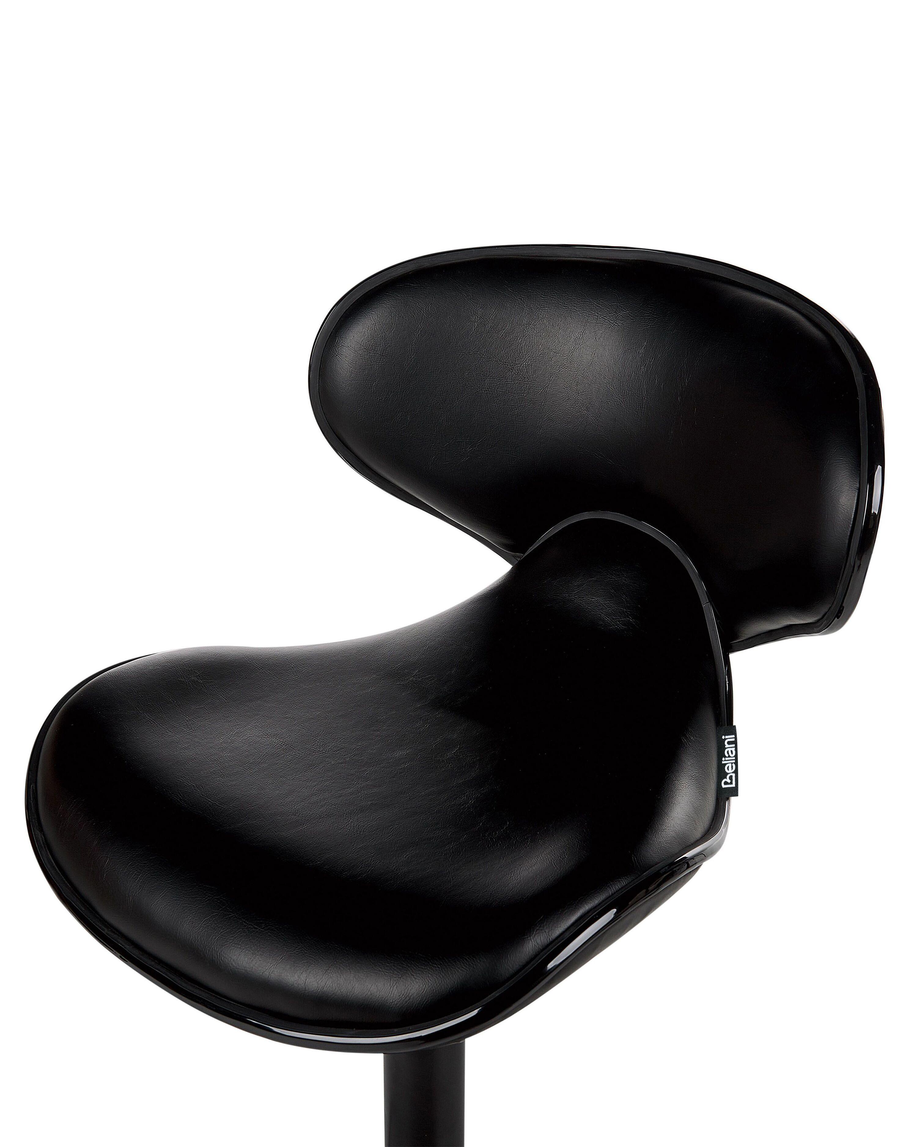 Set van 2 barstoelen CONWAY Kunstleer draaibaar Zwart