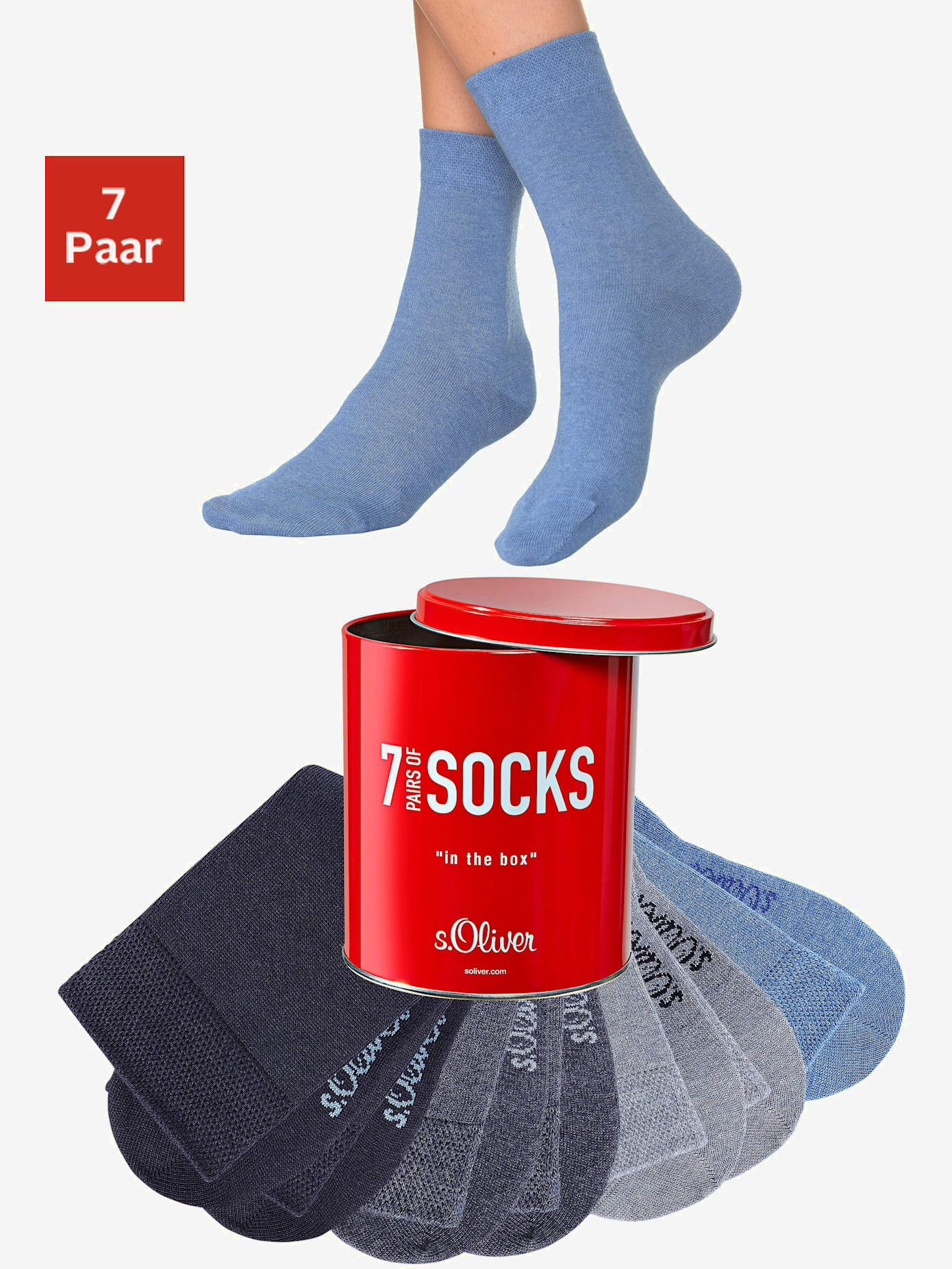 Chaussettes emballage pratique : 7 paires de socquettes en boîte