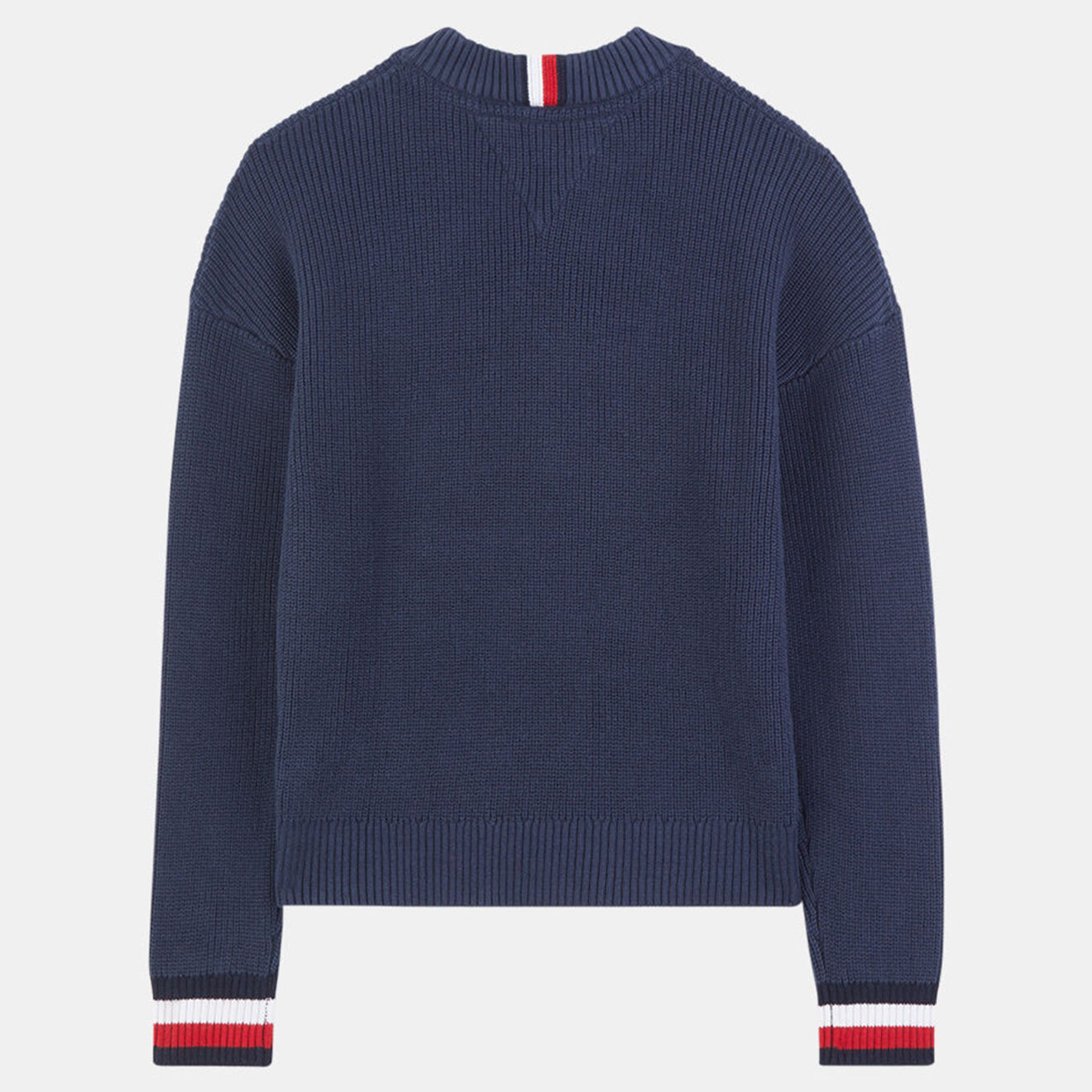 Tommy Hilfiger Pull en Maille de coton organique bleu marine