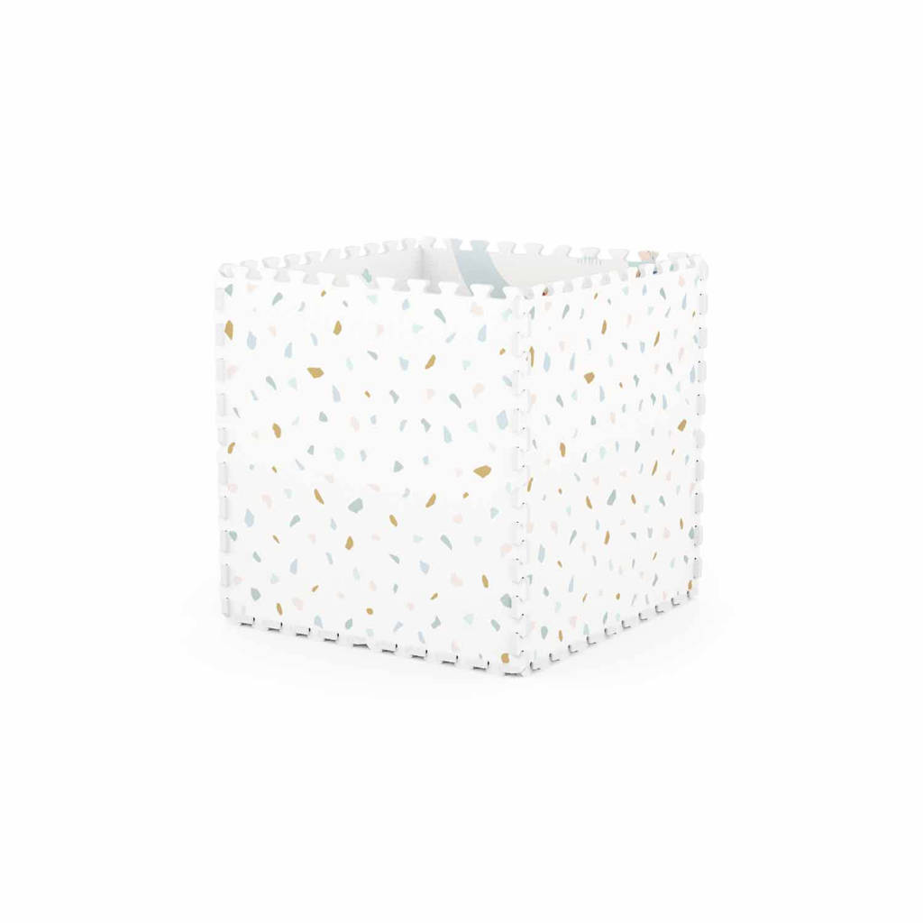 EEVAA 2-in-1 omkeerbare puzzel speelmat en opbergdoos Village/Terrazzo (120x180cm - 6 tegels)