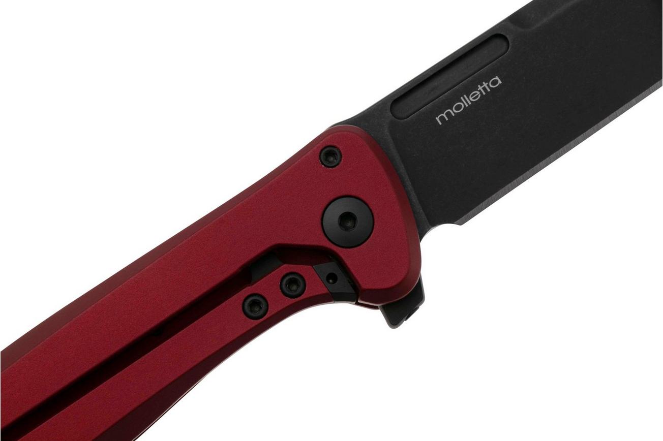LionSteel Skinny Solid SK01A RB Red Aluminium Black Canvas Micarta inlay, Blackwashed zakmes, Molletta design