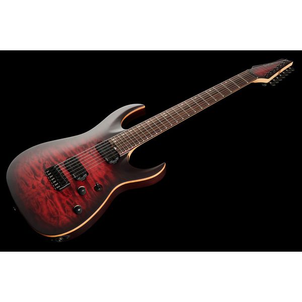 Harley Benton Amarok-7 BKRD Quilted B Bundle
